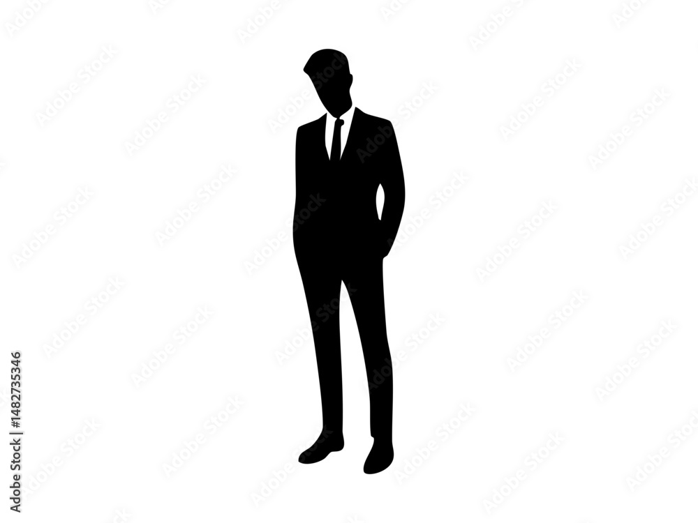 Silhouette Businessman in Stylish Suit Silhouette Businessman in Stylish Suit