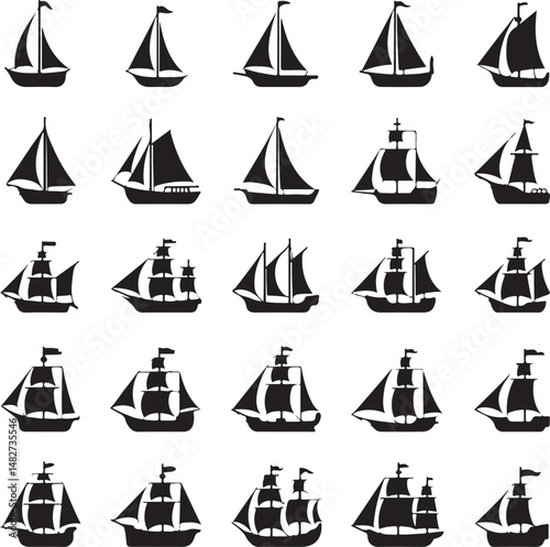 Classic Sailing Ship Silhouette

Modern Cruise Liner Vector Design

Cargo Ship at Sea Silhouette

Pirate Ship with Sails Silhouette Art

Ship on Ocean Waves Vector Scene