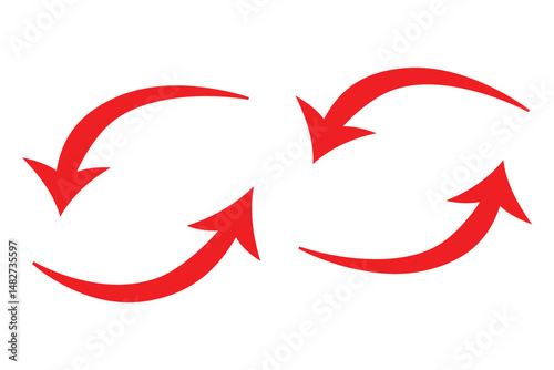 Circle arrow vector icon set. Rotation, recycle and refresh icon symbols. Vector illustration