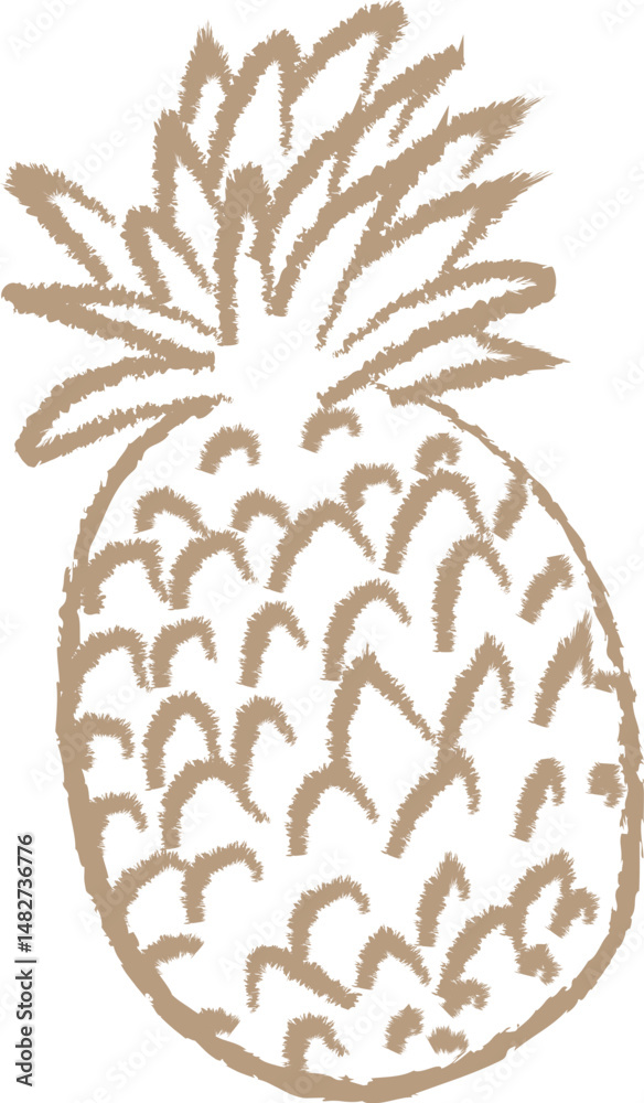 Obraz premium Crayon Pineapple Drawing