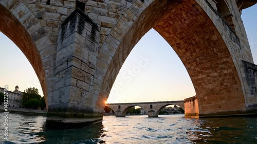 The Pont Saint Benezet and Palais des Papes are located in Avignon, South France