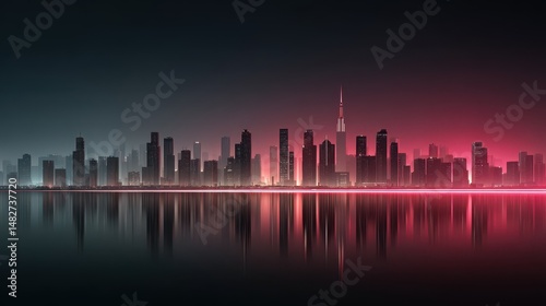 Futuristic cityscape merging residential, commercial, industrial zones, connected by neon data streams, symbolizing property diversification