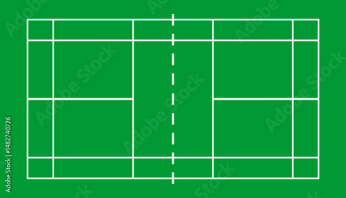 Badminton indoor court vector illustration