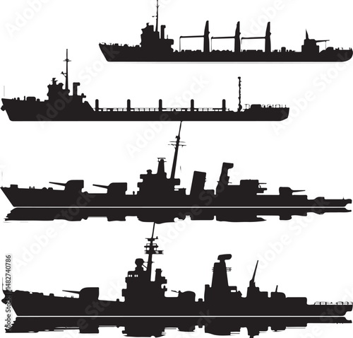 Classic Sailing Ship Silhouette

Modern Cruise Liner Vector Design

Cargo Ship at Sea Silhouette

Pirate Ship with Sails Silhouette Art

Ship on Ocean Waves Vector Scene