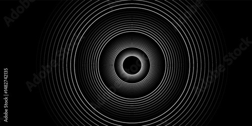 Circular spiral sound wave rhythm from lines.vector