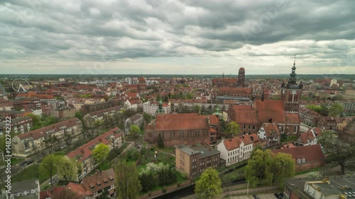 Wallpaper Mural Gdansk Poland time lapse high angle view city skyline at old town Torontodigital.ca