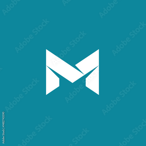 Geometric Letter M logo design vector template