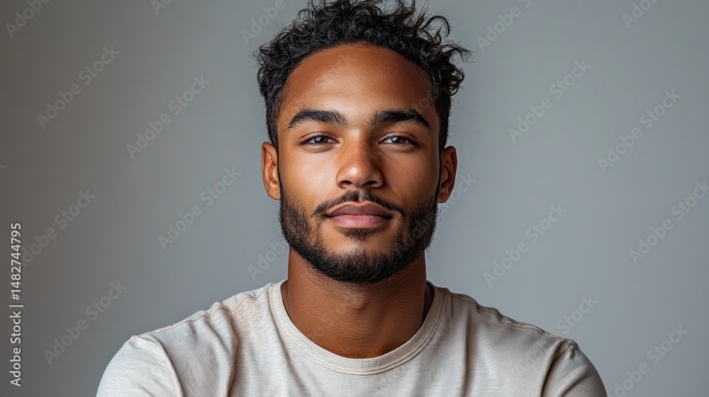 Obraz premium Portrait of a Serene Young Man