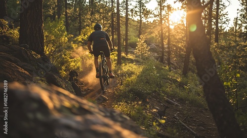 Golden Hour Mountain Biking: A Realistic Photo