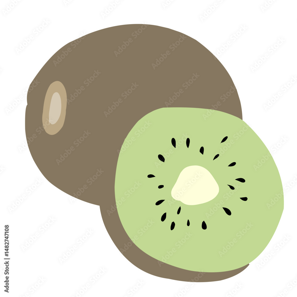 Fototapeta premium Illustration Kiwi Tropical Fruit