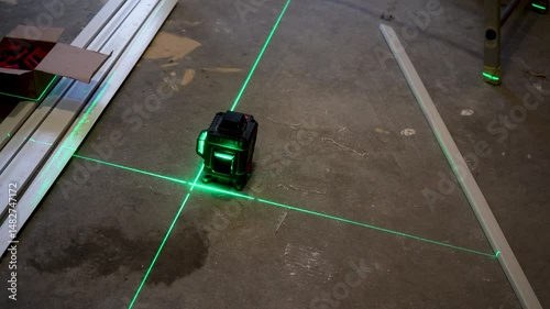 Laser level, construction, finishing work indoors. Laser constru