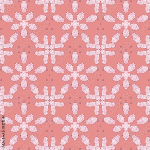 Abstract geometric background pattern, floral fabric pattern