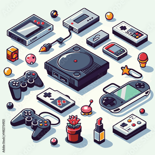 console, gaming, gamepad, joystick, game, entertainment, play, controller, technology, digital, gamer, video, device, control, fun, computer, illustration, vector, design, equipment, retro, joy, graph