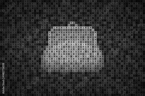 Coin purse made from binary code, digital wallet and electronic money