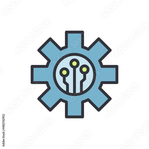 Modern Technology Gear Symbol Representing Progress And Innovation