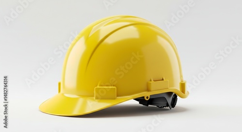 Vivid Yellow Hard Hat Illustrating Workplace Safety and Protective Gear Concepts