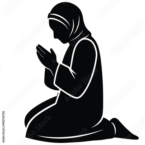 man in salah pose vector