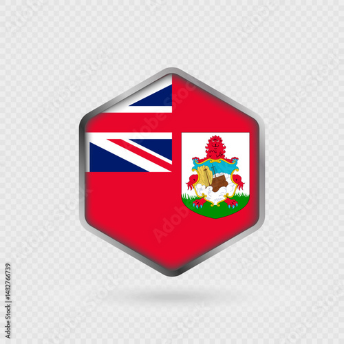 Bermuda flag icon in hexagon shape.