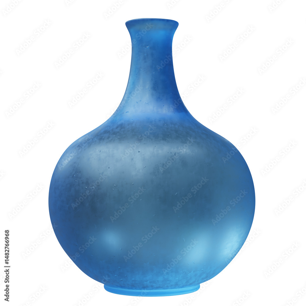 Glass vase isolated on white, transparent. Decoration pot for interior design