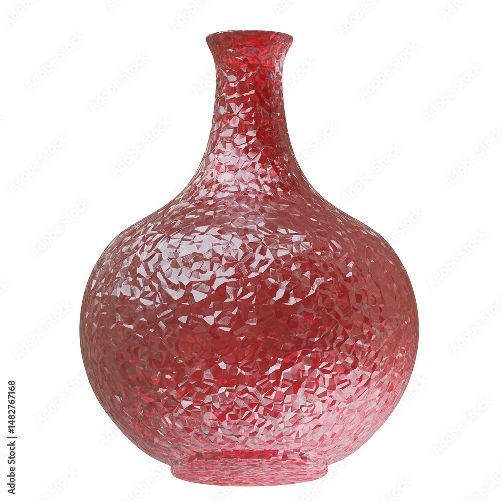 Glass vase isolated on white, transparent. Decoration pot for interior design