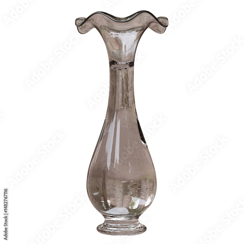 Obraz na płótnie Glass vase isolated on white, transparent. Decoration pot for interior design w salonie