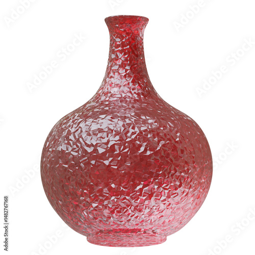 Obraz na płótnie Glass vase isolated on white, transparent. Decoration pot for interior design w salonie