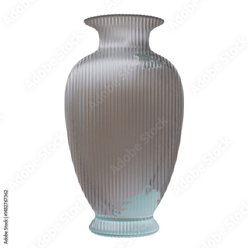 Obraz na płótnie Glass vase isolated on white, transparent. Decoration pot for interior design w salonie