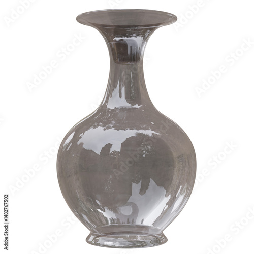 Obraz na płótnie Glass vase isolated on white, transparent. Decoration pot for interior design w salonie