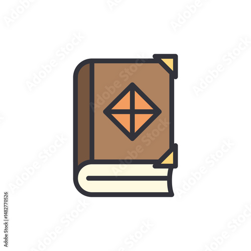 Ancient Grimoire With Golden Clasps For Magical Spells And Rituals