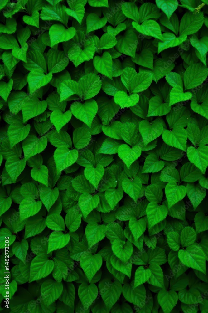 Obraz premium Dense green hedge, lush leaves, seamless texture, evergreen, background, growth