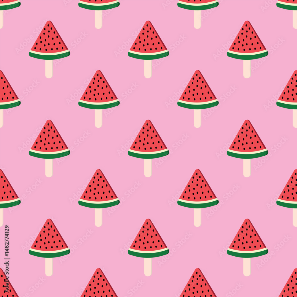 Watermelon Ice Cream Seamless Pattern Watermelon Ice Cream Seamless Pattern