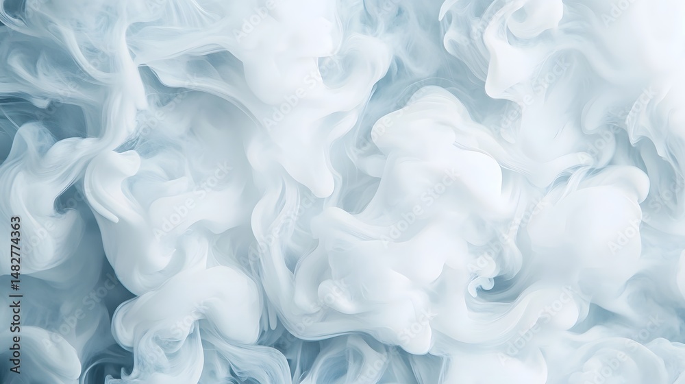 Obraz premium Ethereal silver mist cloud on a soft metallic background