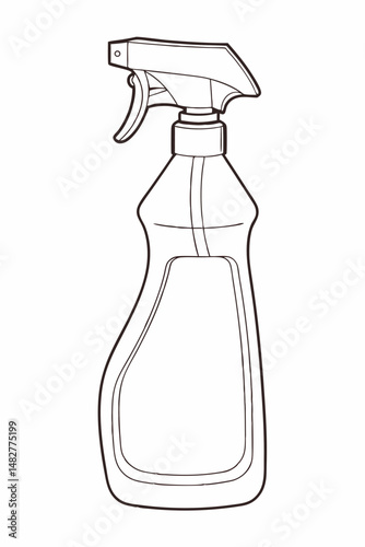 Cleaning Solution Bottle Designed in a Flat Style for Modern Home Use