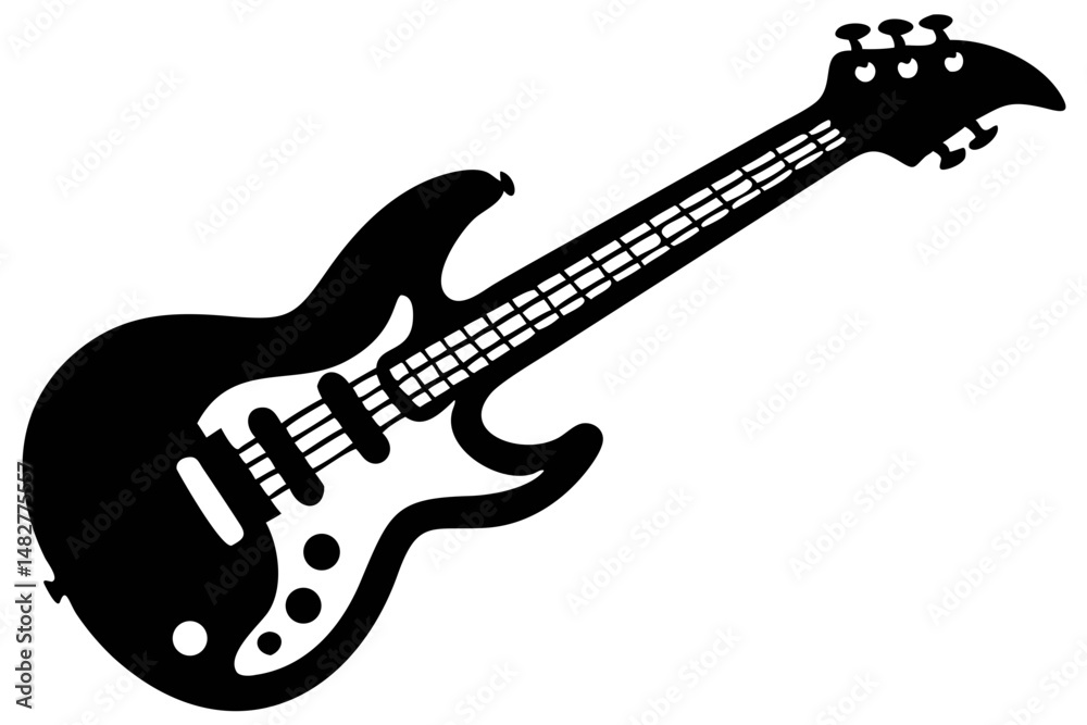 Obraz premium Vector Illustration of an Electric Guitar Icon Showcasing a Distinct Design and Shape
