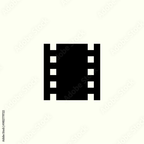 Film reel icon logo flat vector design