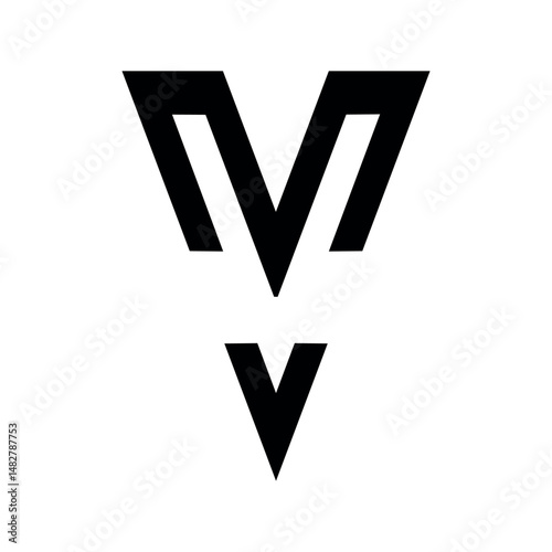 Mv letter logo vector template. Creative mv font logo.	