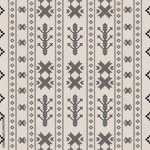 Arabian ethnic tribal fabric features a bold black geometric pattern set against a deep, ethnic dark background. The design ethnic pattern combines traditional tribal influences with a sleek, modern a