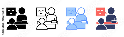 Assertiveness icon sheet multiple style collection