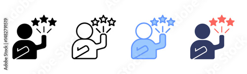Self Confidence icon sheet multiple style collection