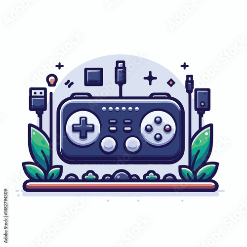 console, gaming, gamepad, joystick, game, entertainment, play, controller, technology, digital, gamer, video, device, control, fun, computer, illustration, vector, design, equipment, retro, joy, graph