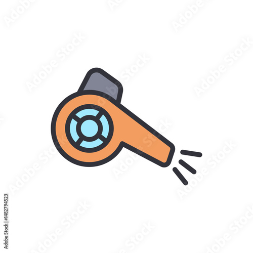 Stylized Leaf Blower Illustration For Cleaning And Maintenance
