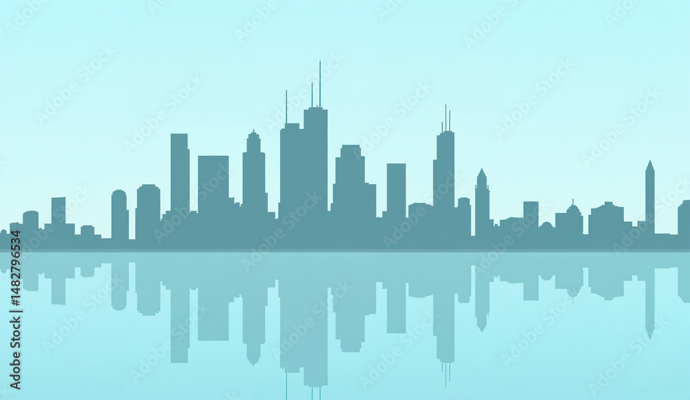 custom made wallpaper toronto digitalSilhouette of the urban skyline