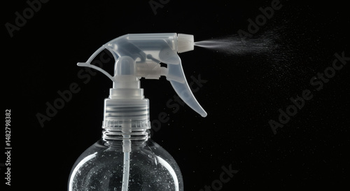 spray bottle isolated on black