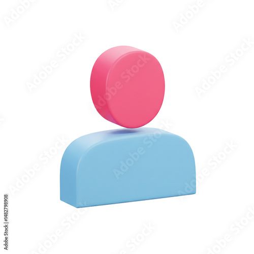 Pink Blue User Icon Profile Person Member Account Avatar Symbol