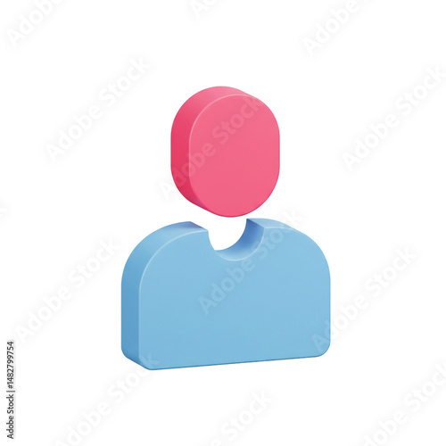 Light Pink Blue User Icon Profile Person Member Account Avatar