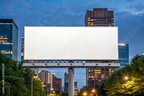 Blank Billboard in Cityscape for Advertisement Campaign Advertising Medium Promotion Mockup Design