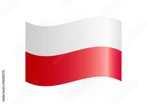 Free Download 3D waving design of Polish flag. Creative flag of Poland web icon. Isolated symbol. Flag template with copy space. Educational or sporting event graphic element. Cartoon style. Horizontal banner. - GFXLoad