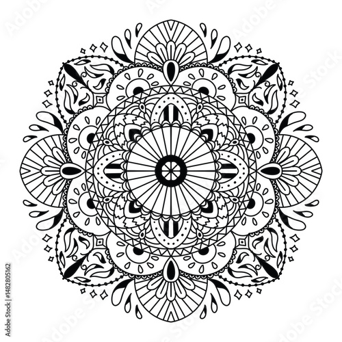  Mandala abstract floral background