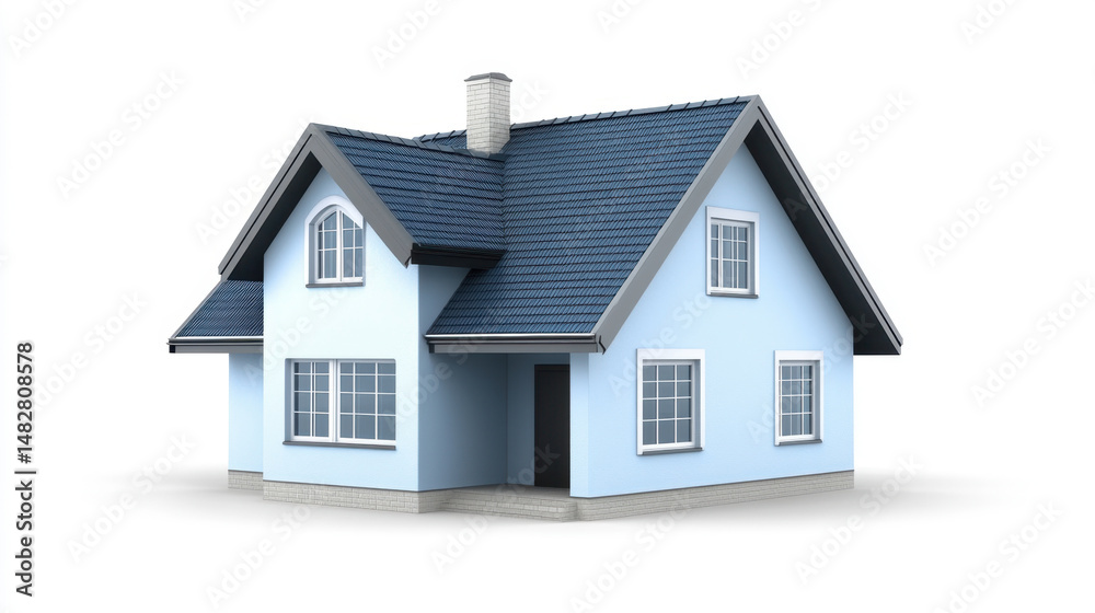 private house on a white background private house on a white background