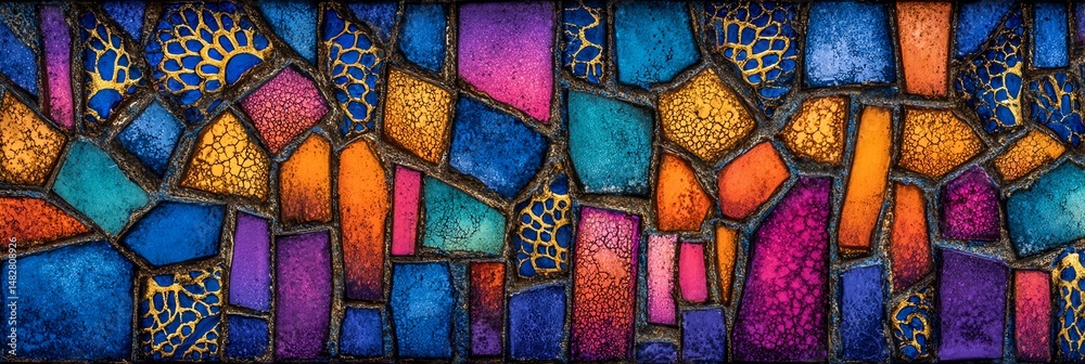 custom made wallpaper toronto digitalVibrant multicolored mosaic tile texture with geometric patterns perfect for backgrounds, interior design, art projects, and decorative surfaces.